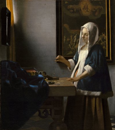 Mujer Sosteniendo una Balanza de Jan Vermeer van Delft